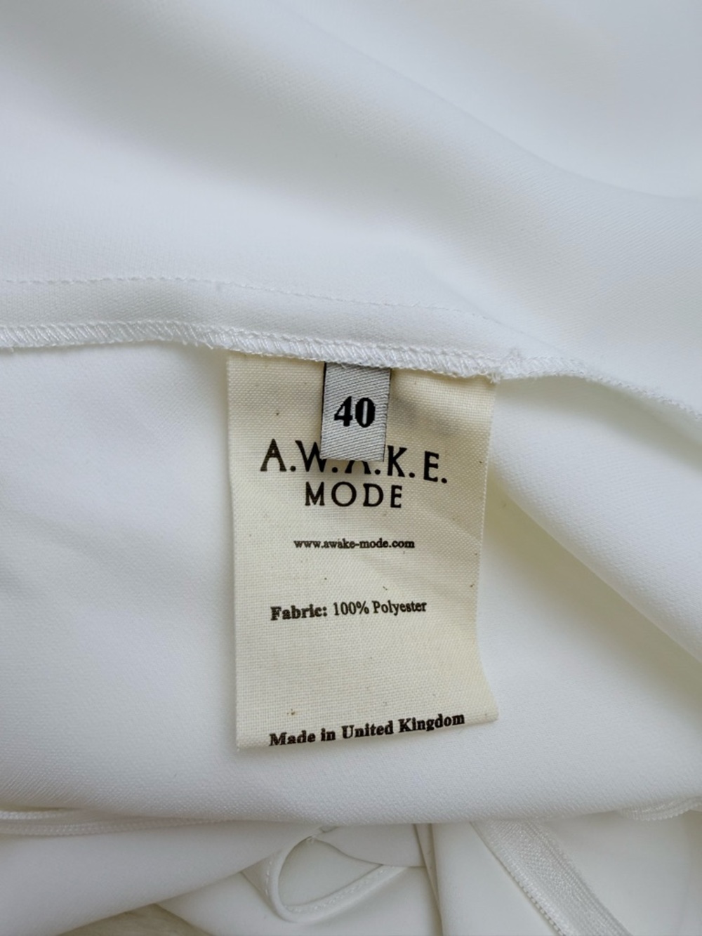 A.W.A.K.E. MODE White Roman Greek Asymmetric Draped Scarf Top - Picture 13 of 16